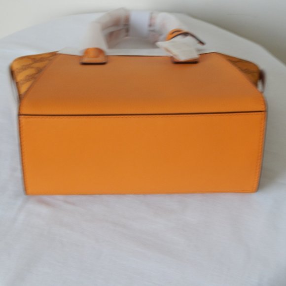 NWT $558 Michael Kors Avril Leather TZ MK Logo Honeycomb Satchel Crossbody Bag - Picture 4 of 8